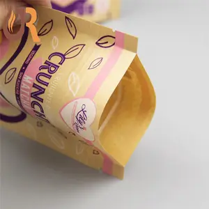 Doypack — sacs en papier Kraft refermables, sachet alimentaire avec fenêtre transparente, fermeture éclair, Logo personnalisé, unités