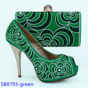 Indiase Stijl Dame Trouwfeest Schoenen En Tas Set Mode Gouden Damesschoenen - Product Image 2