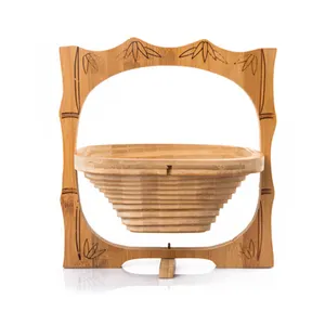 Pieghevole quadrato a forma <span class=keywords><strong>di</strong></span> bambù in <span class=keywords><strong>legno</strong></span> con vernice per noci <span class=keywords><strong>di</strong></span> pane Bambu Coaster decorazione floreale cesto <span class=keywords><strong>di</strong></span> bambù - Product Image 1