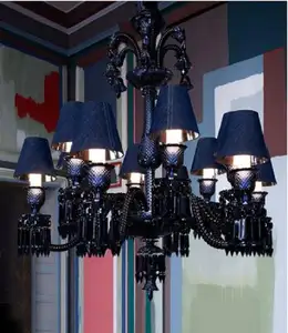 Nero hotel decorazione luce lampadario di cristallo bobeche bacarat lampadario lampada a candela di illuminazione fabbrica prezzo più economico all'ingrosso
