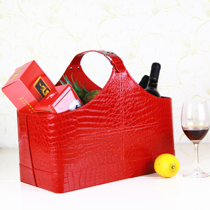 New High Quality Design Low Price Wholesale PU Leather Mother's Day Gift <strong>Basket</strong> <strong>Hamper</strong> Storage <strong>Basket</strong> <strong>for</strong> Gift Packing - Product Image 2