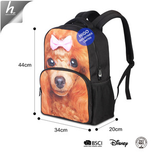 Köpek <span class=keywords><strong>3D</strong></span> resmi okul çantası 2020 yeni stil komik sırt çantası adam serin kızlar Laptop sırt çantası - Product Image 3