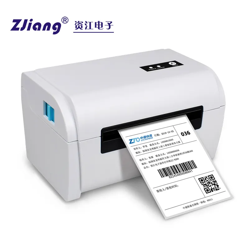 Printer Label Printer Barcode Termal USB/LAN/ZJ-9200 Printer Label Portabel Gigi Biru