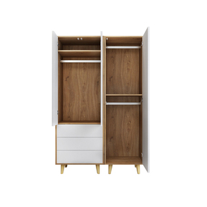 <span class=keywords><strong>Mueble</strong></span> nórdico moderno de lujo con diseño de madera, armario de <span class=keywords><strong>ropa</strong></span> con 3 cajones y puertas dobles, muebles para el hogar - Product Image 2