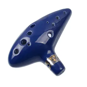 Anahtar tipi müzik aletleri mavi flüt 12 delik Zelda Alto C Zelda Ocarina flüt enstrüman seramik Ocarina efsanesi