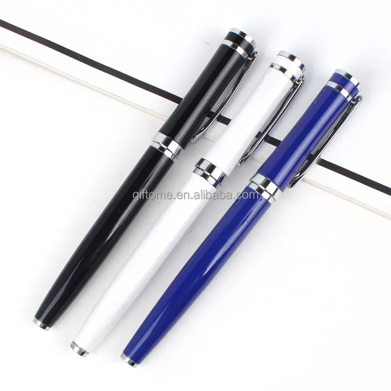 Essentiële Matte Chrome Branded Metalen Luxe Roller Pen