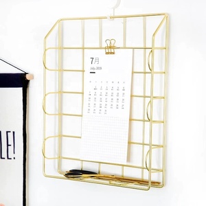 دعم كامل التفتيش 550-97D 2019 أحدث سلك معدني مكتب صينية تكويم إلكتروني منظم الملفات سلة التخزين (ذهبي وردي) - Product Image 4