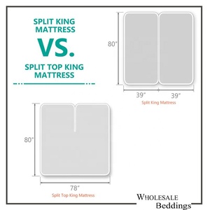 Split Top King Sheets 300 Chủ Đề Đếm 100% Cotton Một Nửa Chia Được Trang Bị Tấm - Product Image 6