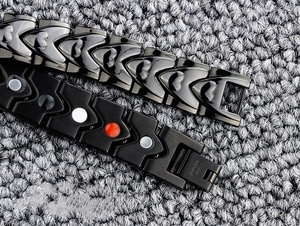 MECYLIFEイオンエネルギージュエリーブレスレットチタンスチールメンズブラックマグネティックブレスレット