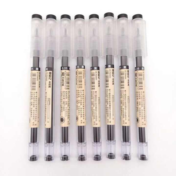 Black Ink Gel Ink Pen Mm MUJI Gel Ink Ball Point Pen Hitam Pak 10