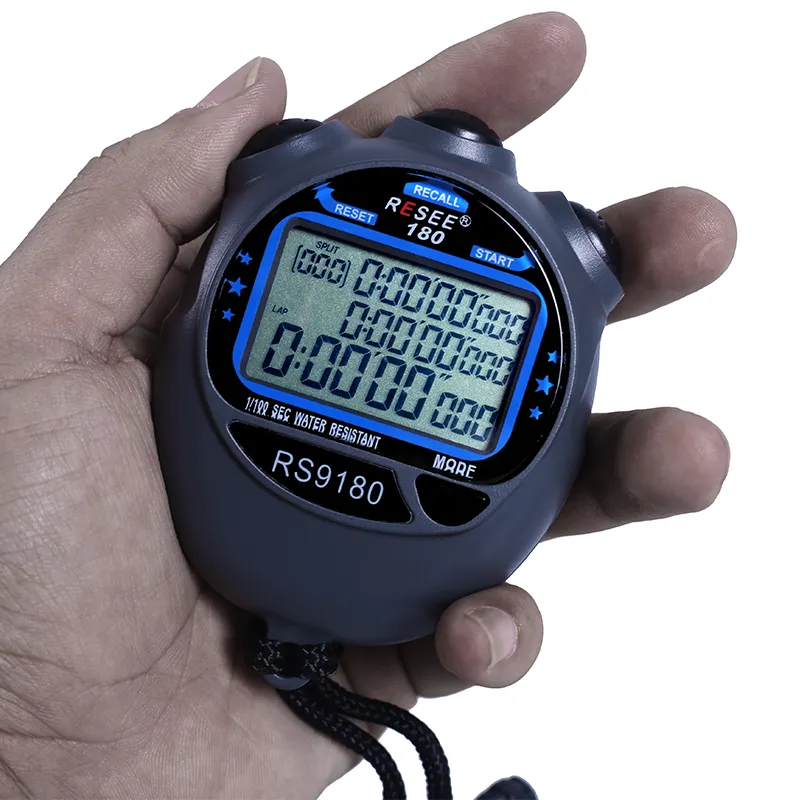 Resee – chronomètre de sport électronique professionnel, 24 heures, 180 tours de mémoire, affichage Led CE ROHS chronomètre