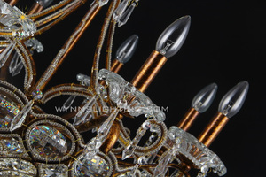 American Villa Design arrugginito lampada a sospensione in metallo decorazione Vintage lampadario di cristallo illuminazione E12 Base sospesa casa Hotel - Product Image 4