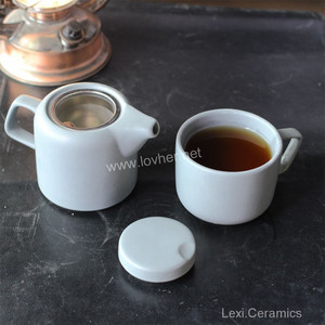 Té para un set al por mayor <span class=keywords><strong>con</strong></span> láser de acero inoxidable filtro gris <span class=keywords><strong>mate</strong></span> taza de té diseño recto para Home Hotel Oficina - Product Image 2