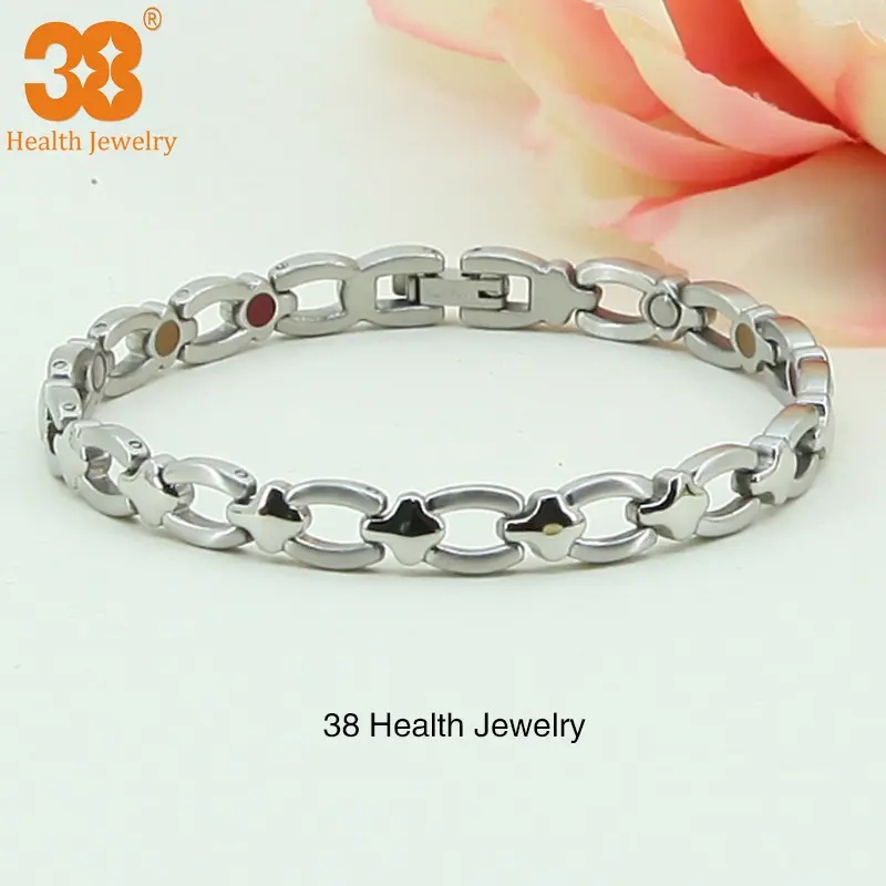 cina 4 in 1 bio titanio magnetico braccialetto gioielli in argento