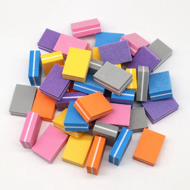 Mini Nail File Buffer Sponge Nail Polishing Blocks Colorful Small Portable Files Nail Polisher Manicure Tools