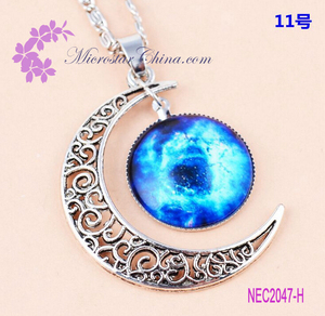 2016 Venta Caliente de La Luna de Cristal Nebula Galaxy luna creciente collar Para La Venta - Product Image 5