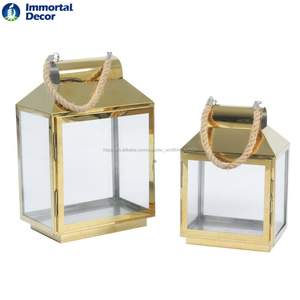 Sostenedor de vela de acero inoxidable y vidrio linternas de inmortal Decoración - Product Image 5