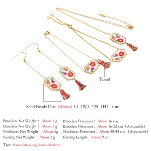 Moyamiya Miyuki perles personnalisé fleur Pentagone japonais <span class=keywords><strong>mariage</strong></span> ensemble de bijoux en gros mode collier Bracelet boucle d'oreille - Product Image 2
