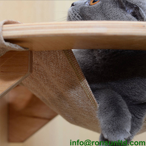 Cómoda hamaca de madera para gatos y mascotas, estante de montaje en pared - Product Image 5
