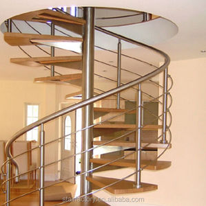 Escadas espirais internas usadas, revestimento de aço interno e madeira sólida, escadas espirais TS-391 - Product Image 4