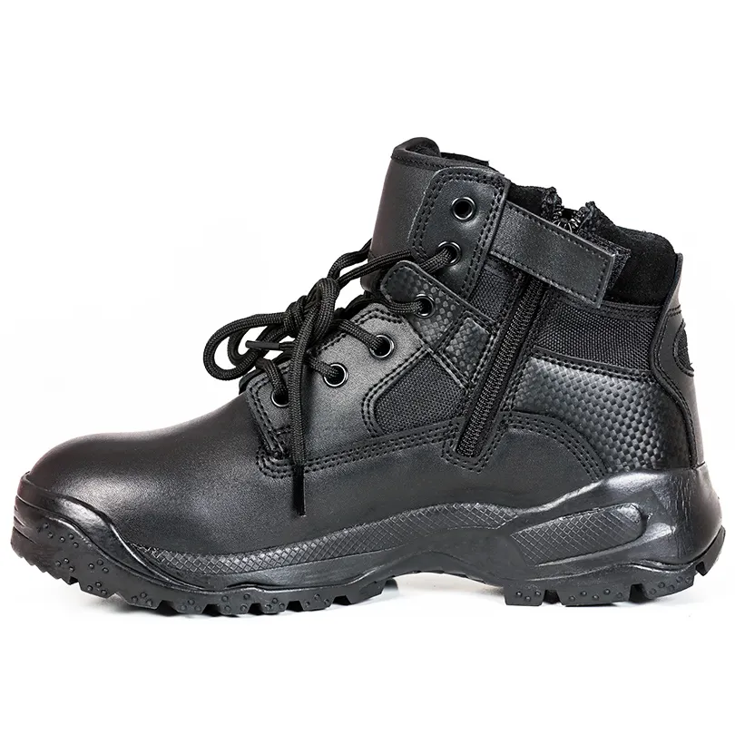 Steel Toe Combat Black Boots Tactical Boots Men Black Leather Tactical Combat Boots