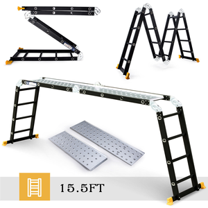 De aluminio y material de acero combinación 4 plegable 4 pasos multipropósito plegable <span class=keywords><strong>escalera</strong></span> - Product Image 2