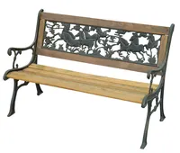 Wood slats cast iron outdoor bench for park