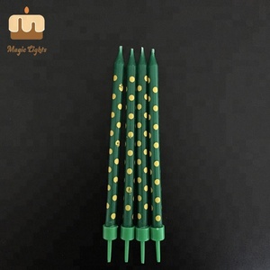 Buen diseño 10 cm altura tres colores impresión del punto fino torta <span class=keywords><strong>vela</strong></span> - Product Image 3
