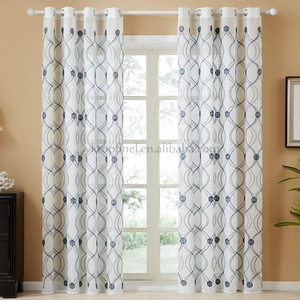 Rideaux en tulle blancs brodés à <span class=keywords><strong>motif</strong></span> ondulé Topfinel, rideaux en tulle pour salon, chambre à coucher, tulle pour porte de cuisine - Product Image 1