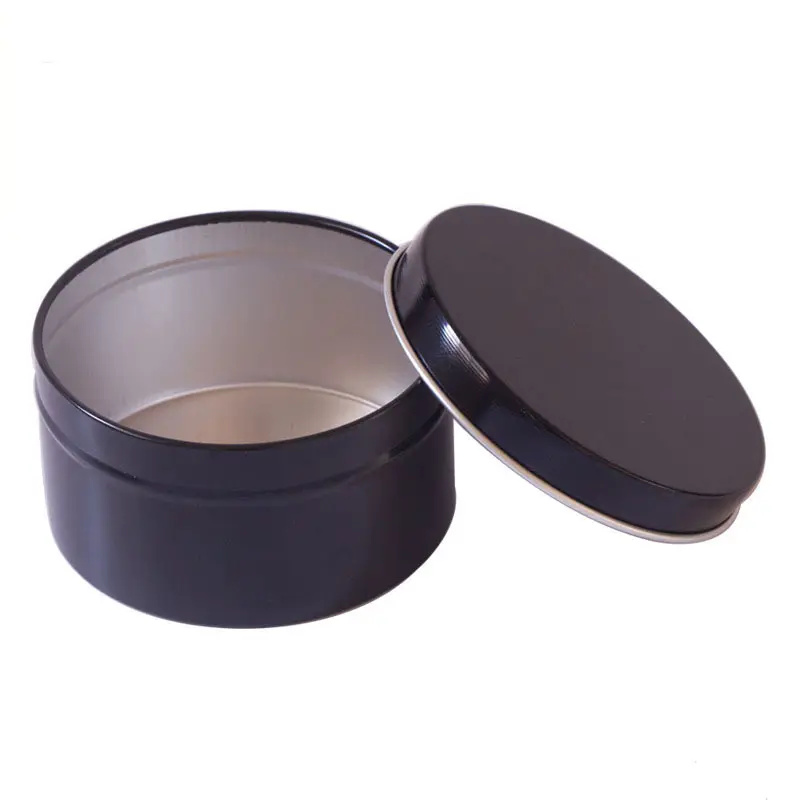 Negro 120 ML tarro de aluminio vacía envase cosmético redondo tarro de crema caja de dulces Dia.75 mm Metal vela Aroma de caja de latas