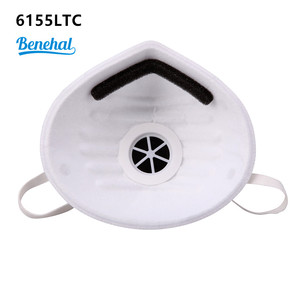 Máscara de polvo Benehal N95 con válvula de exhalación desechable respirador de patrón plano certificado EN149 - Product Image 3