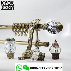 KYOK guangzhou tringle à rideau en gros, 25/28mm <span class=keywords><strong>bronze</strong></span> tringle à rideau extensible en gros D910 - Product Image 5