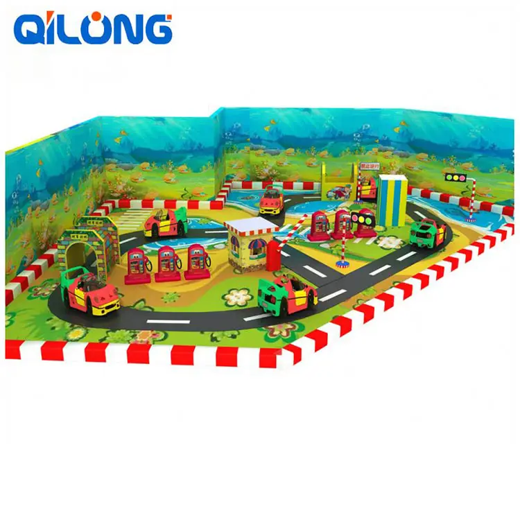 Naughty castle indoor playground driving school traffic town with voice system