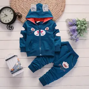 Autumn children 2 piece bear cartoon 6M-4T kids baby boys clothes set