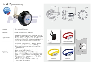 MK726 지능형 전자 RFID 키리스 캠 잠금장치, 세 단계 관리 시스템이 있는 사물함용 - Product Image 3
