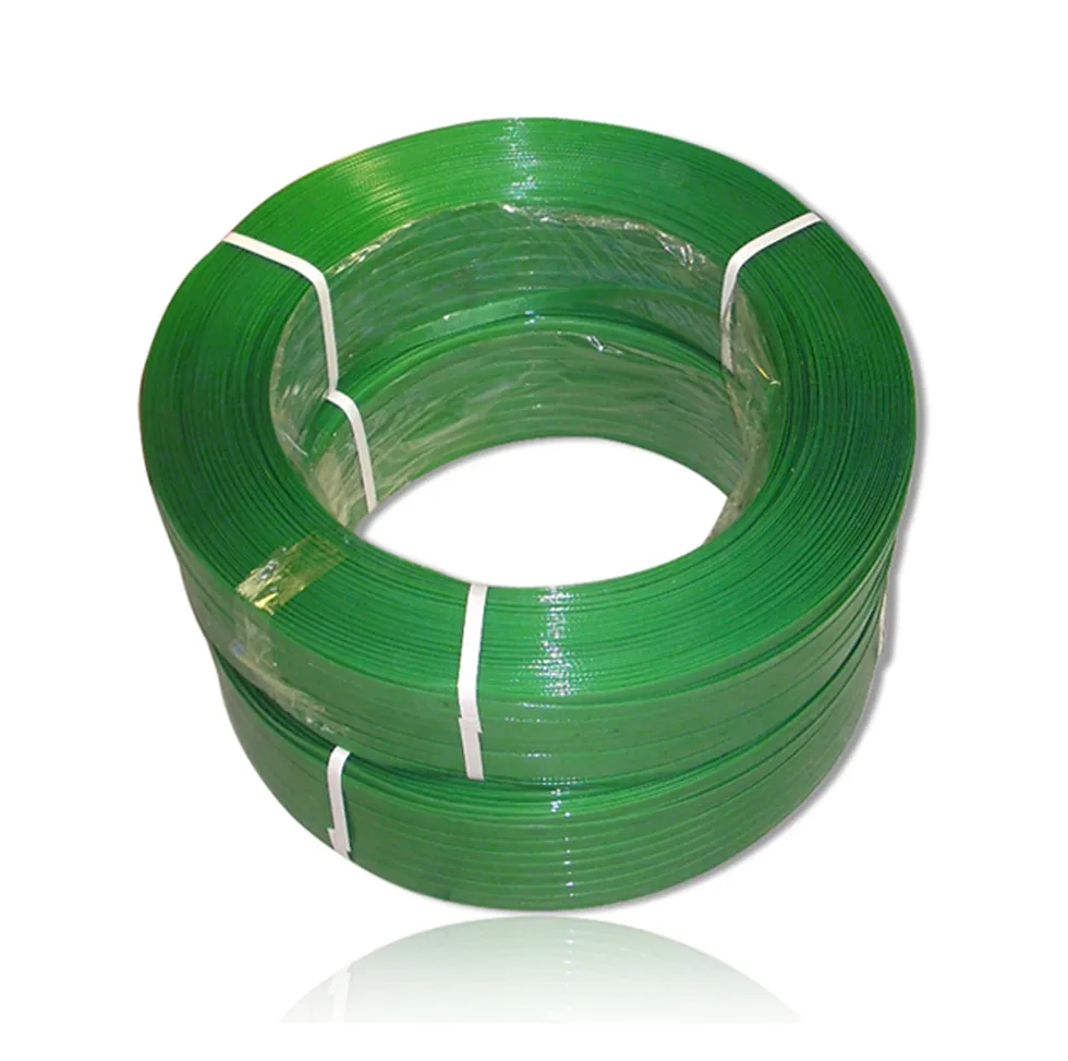Özelleştirme yeşil kabartmalı palet ambalaj çemberleme plastik evcil hayvan kayışı kemer