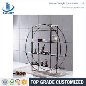 Vitrina <span class=keywords><strong>de</strong></span> Acero Inoxidable Dorado, Estante <span class=keywords><strong>de</strong></span> Exhibición <span class=keywords><strong>de</strong></span> Vidrio, Librería - Product Image 2