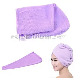 Pemasok cina microfiber pengeringan rambut sorban handuk/china grosir microfiber topi mandi dengan harga murah