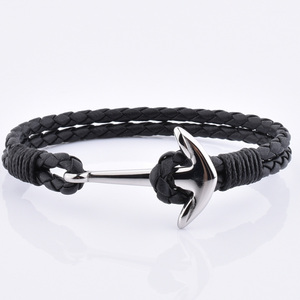 <span class=keywords><strong>Bracelet</strong></span> en <span class=keywords><strong>cuir</strong></span> véritable de haute qualité avec logo personnalisé, ancre dorée, bleu marine, nouveau <span class=keywords><strong>bracelet</strong></span> tendance pour <span class=keywords><strong>homme</strong></span> - Product Image 6