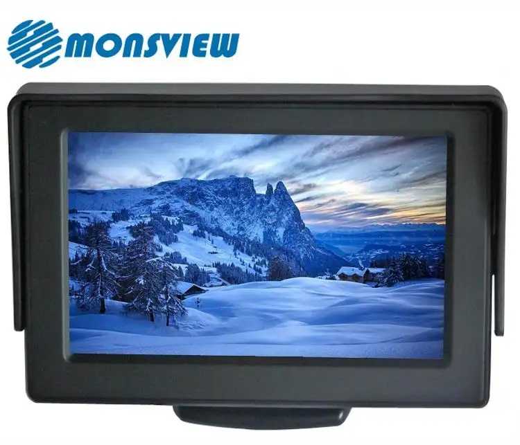 4.3 inç Back Up araç dikiz mini kamera katlanabilir monitör 2 Video girişi ile 4.3 inç LCD monitör
