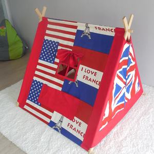 Teepee de diseño triangular para niños, tienda de campañ<span class=keywords><strong>a</strong></span> fácil de montar con marco - Product Image 5
