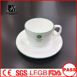 P & T LongDom Ware logotipo personalizado Bone China borde verde vajilla para hoteles uso - Product Image 4