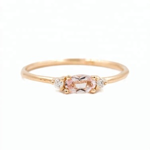 Gemnel 925 bijoux en argent minimaliste zircon rose dernière bague en or - Product Image 5