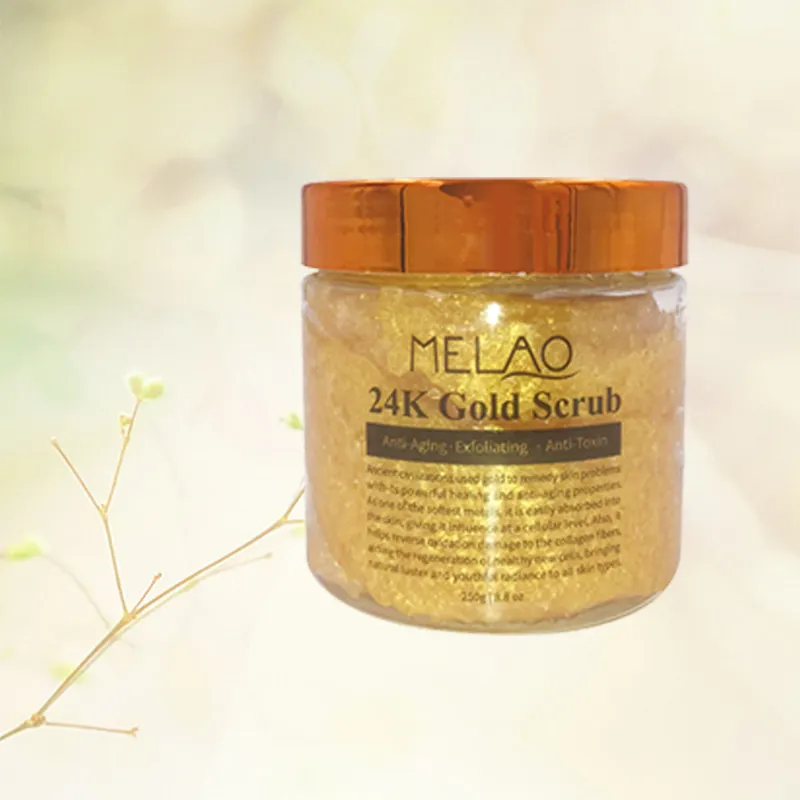 Wholesale Private Label Anti-Aging Exfoliating whitening 24K gold body scrub