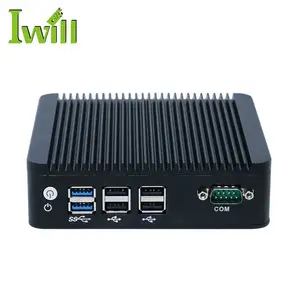 Small compact box mini pc for 24/7 operation In-tel N3700 fanless barebone system nano mini computer linux with 2*HD 6*USB RS232
