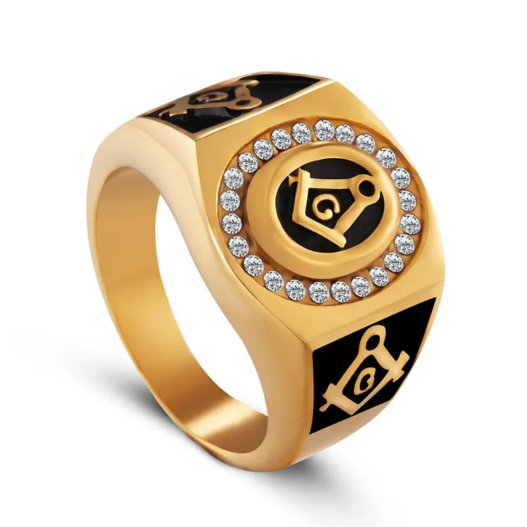 JM-19 Golden Ring Young Boy Gents 18k Gold Diamond Ring Design