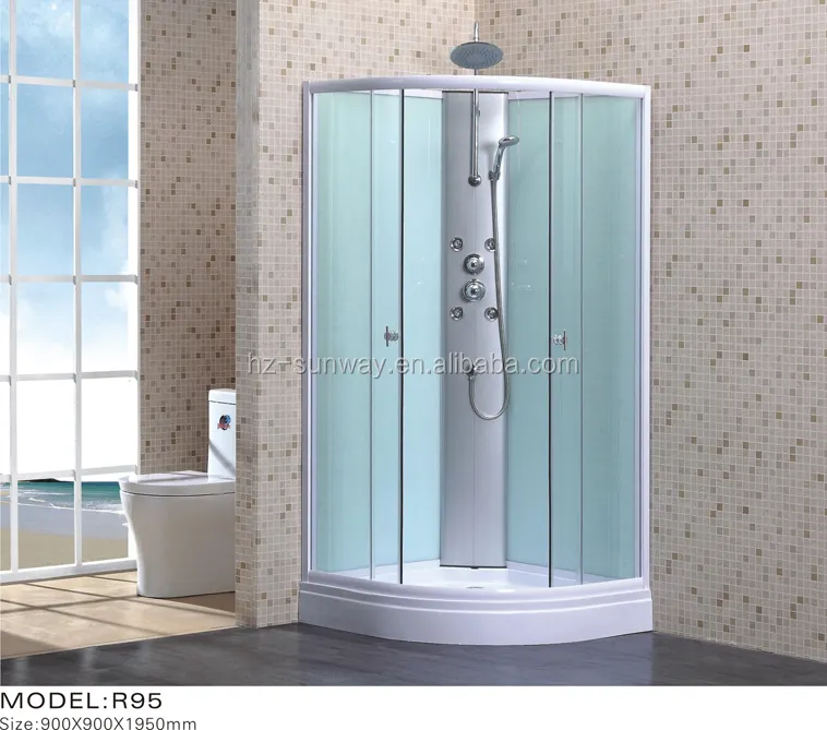 80x80cm Quadrant Bright Chrome Shower Stall Glass Shower Room Sliding Gray Glass Bath Shower Cabin