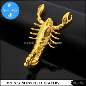 Oro In Acciaio Inox in scatola scorpioni pendenti immagini Antico faraone Egiziano gioielli - Product Image 4