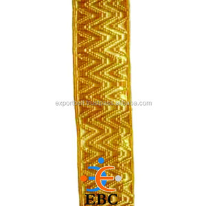 ลูกไม้ลวดไมลาร์สีทองสองหน้าสีทองสวยงามปรับแต่งได้เพิ่มความหรูหราให้กับเสื้อผ้าเพื่อสร้างสรรค์ลวดลายริบบิ้นโลหะ - Product Image 2