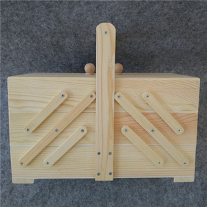 Grande boîte à <span class=keywords><strong>couture</strong></span> <span class=keywords><strong>en</strong></span> <span class=keywords><strong>bois</strong></span> vintage, fournitures de <span class=keywords><strong>couture</strong></span>, boîte pliable - Product Image 3